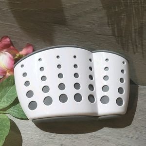 Bathtub shower storage holder white gray